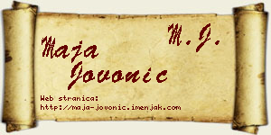 Maja Jovonić vizit kartica